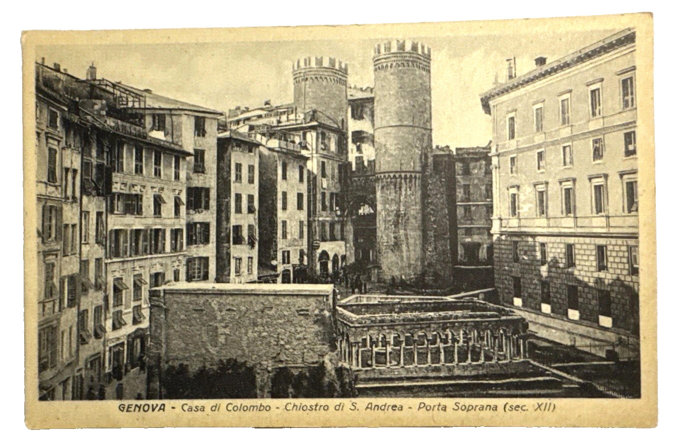 Antique RPPC Porta Soprana City Gate Castle Genova Genoa Italy