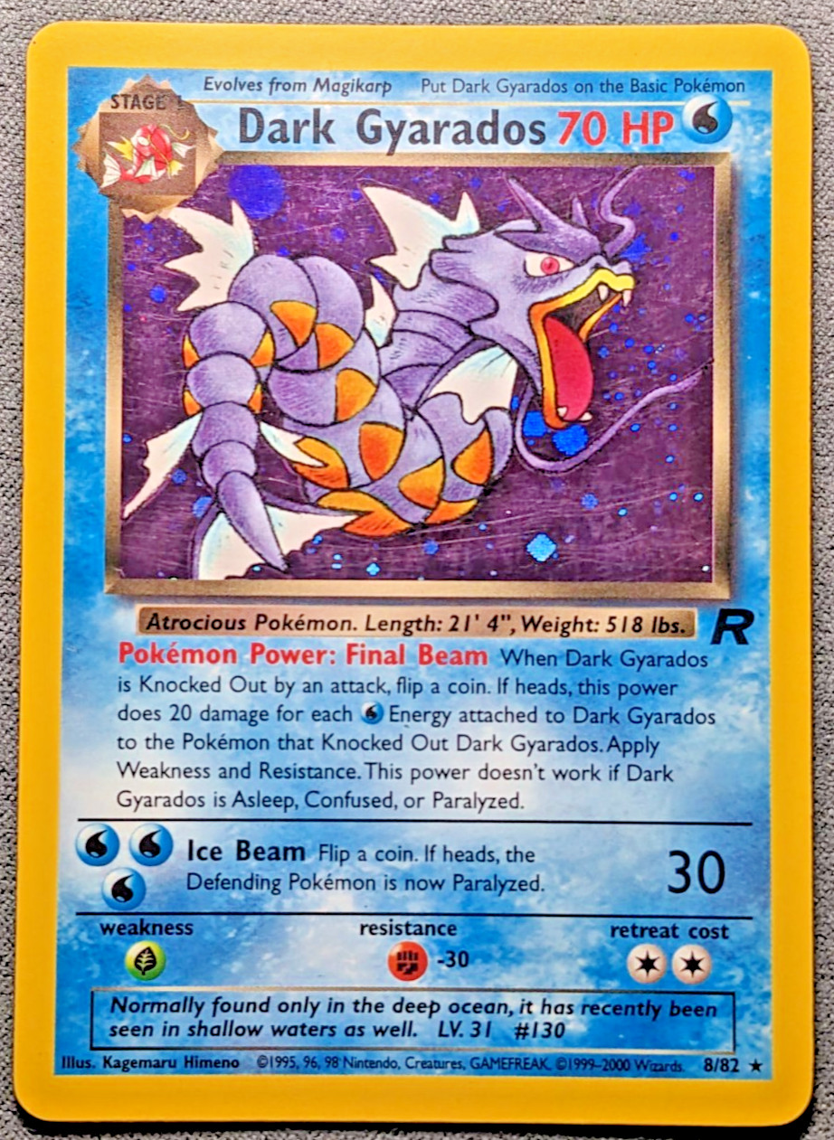 Pokemon English Vintage Team Rocket Unlimited 2000 - Dark Gyarados 8/82 Holo LP