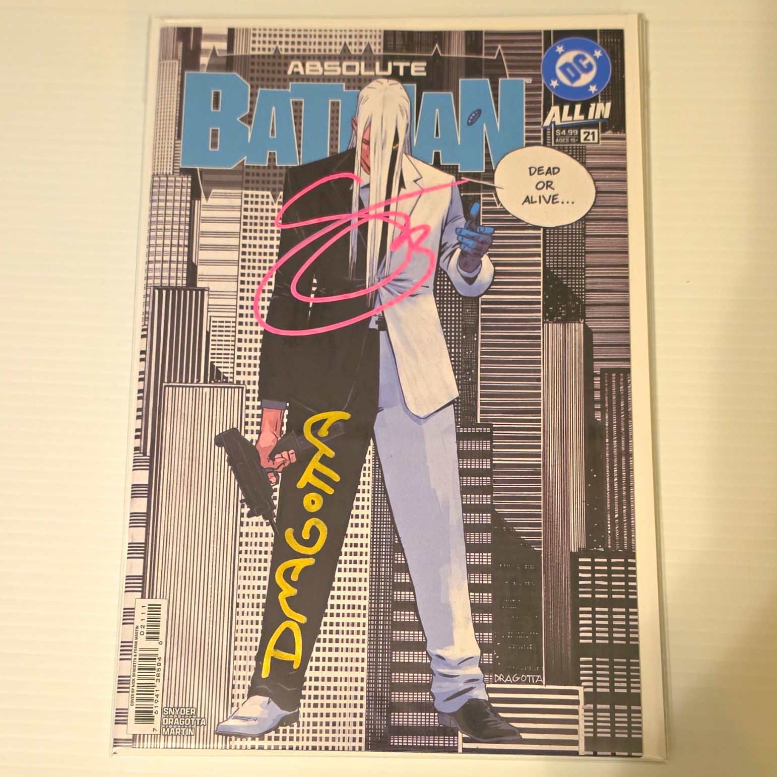 Absolute Batman #21 2xSigned snyder/Dragotta  w/coa single issue
