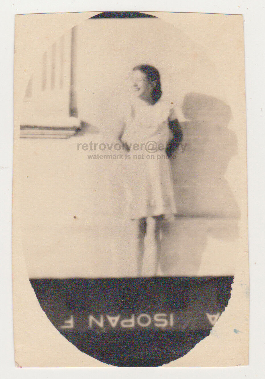 Pretty Cute Young Woman Mysterious Odd Error Unusual Snapshot Vintage Photo