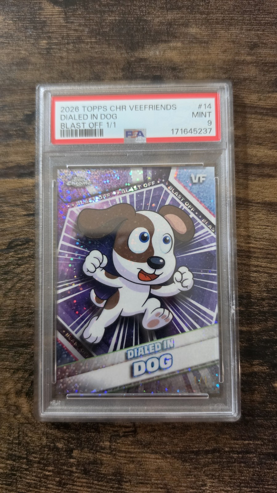2026 Topps Chrome Veefriends Dialed In Dog Blast Off 1/1 SSP