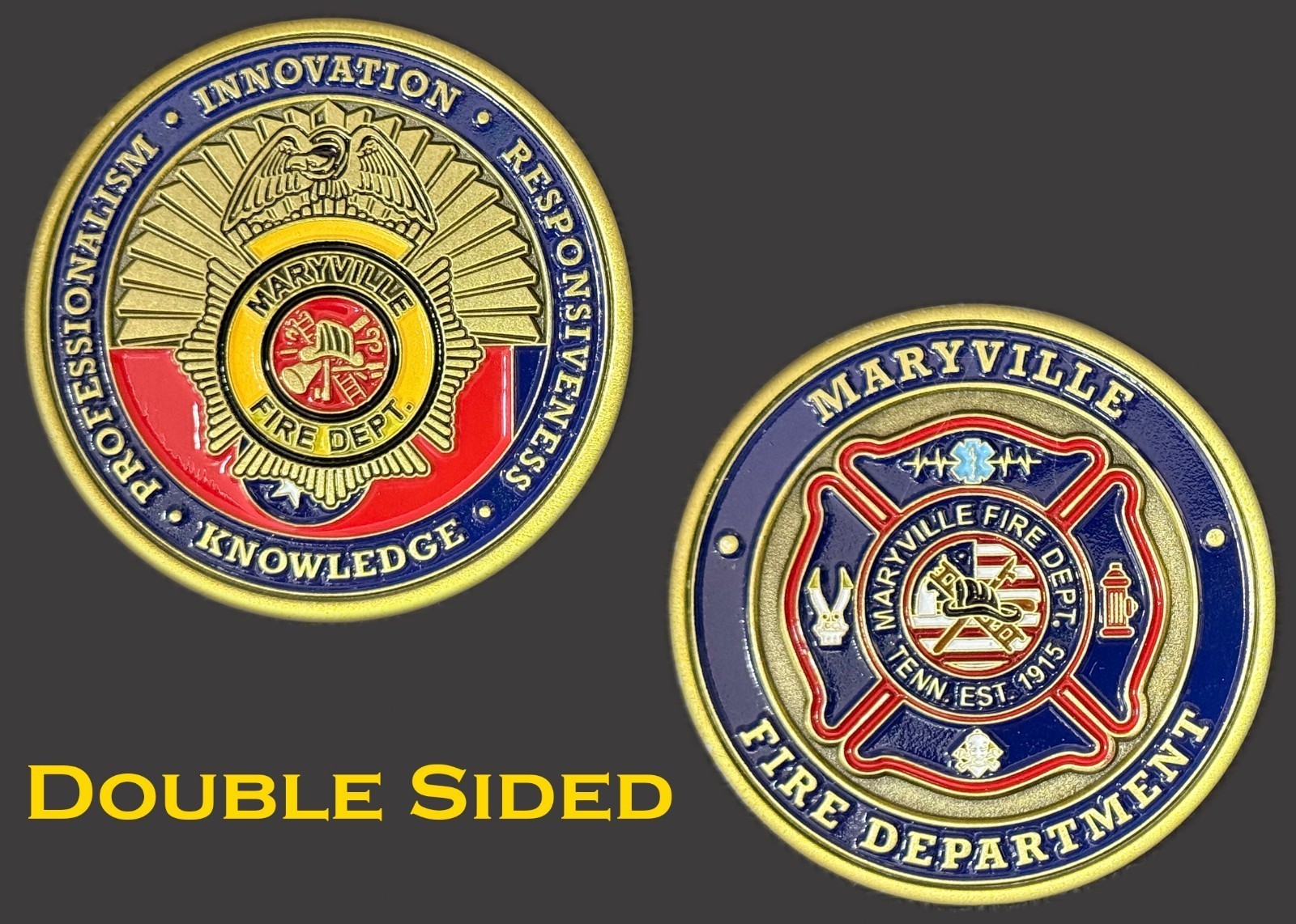 Maryville Fire Dept 1915 TN Professionalism Challenge Coin 4#J