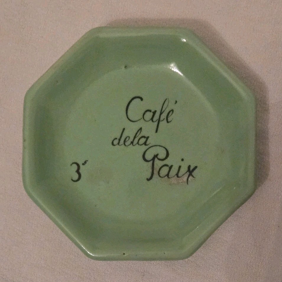 Vintage Café de la Paix Paris Bistro Tip Tray - La Stuzienne St-Uze French Potte