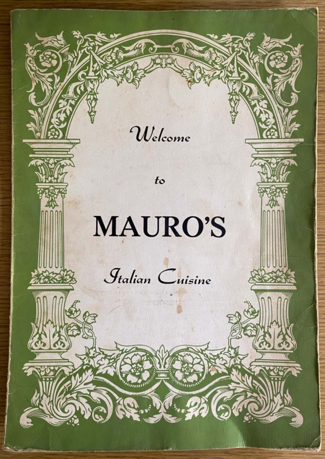 1967 MAURO'S ITALIAN CUISINE vintage restaurant menu STATEN ISLAND NEW YORK CITY