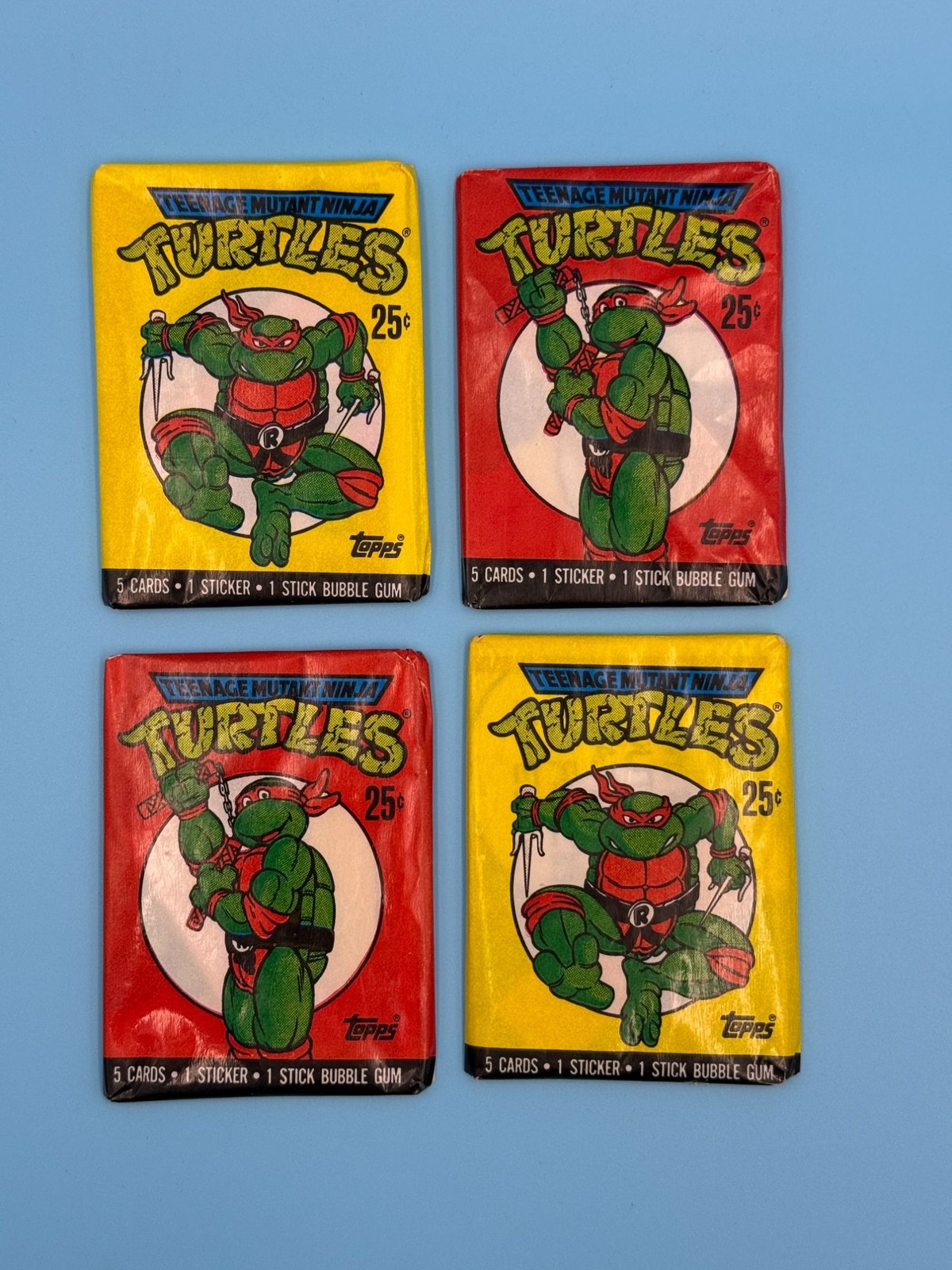 1989 Topps TMNT Teenage Mutant Ninja Turtles 4 Sealed Wax Packs Vintage