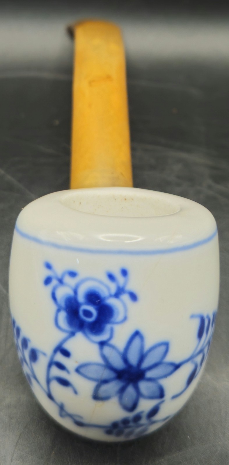 Rare Royal Copenhagen Blue Fluted and Sterling Silver Porcelain Pipe, Royal Cope