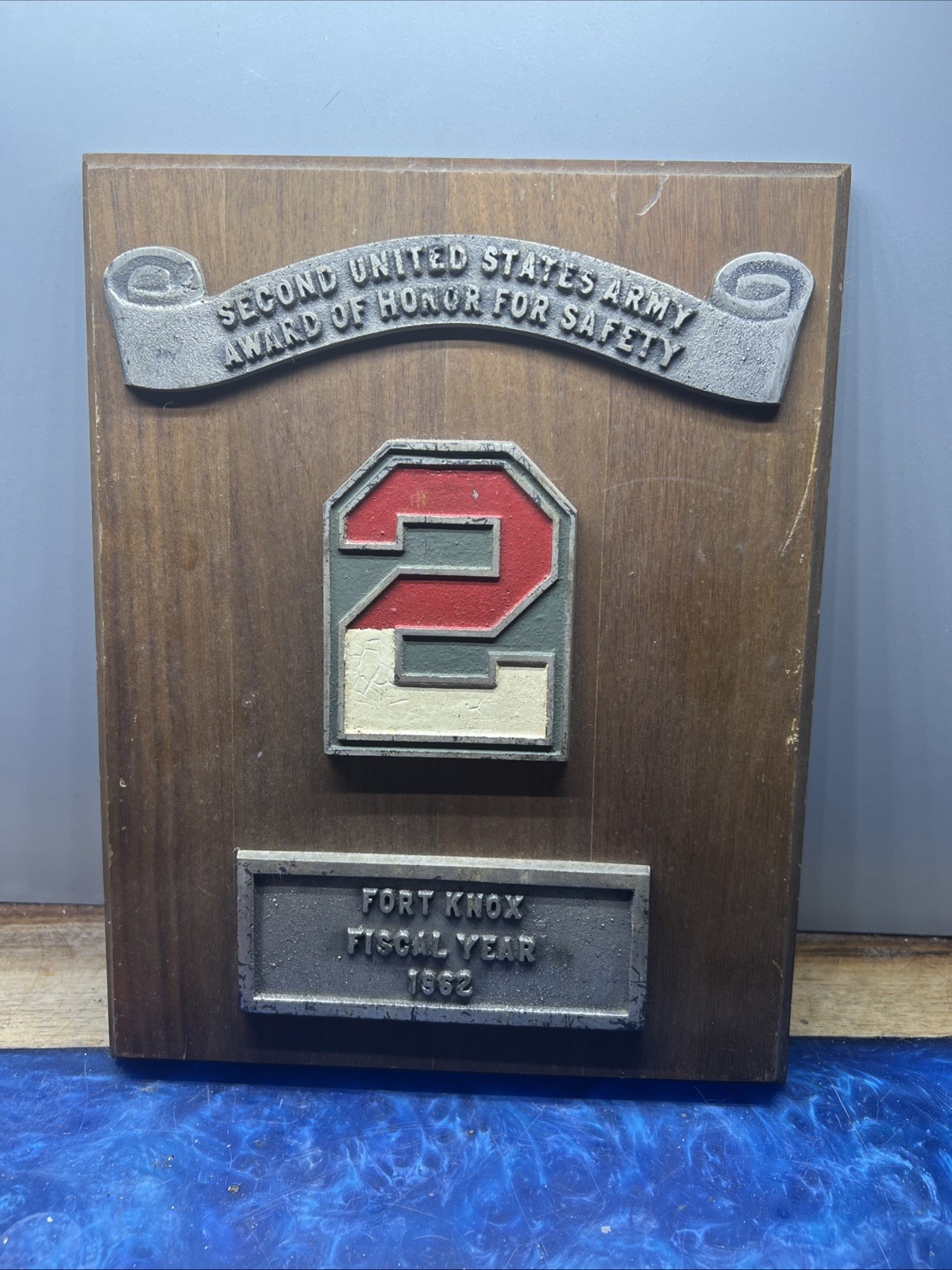 Vintage US Army Wall Plaque Award Of Honor Fort Knox 1962