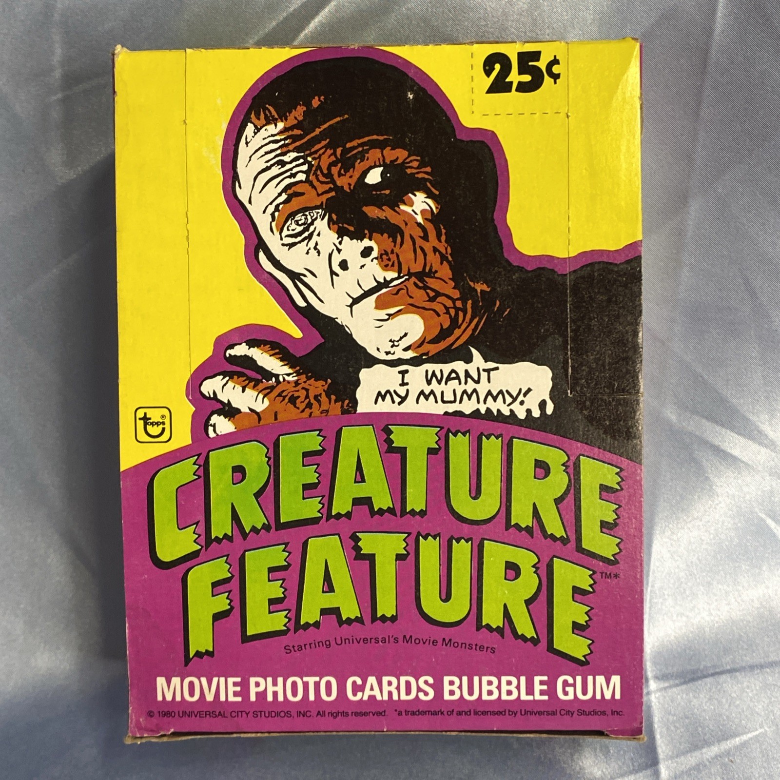 1980 Topps CREATURE FEATURE Universal Monsters Empty Card Display Box MUMMY