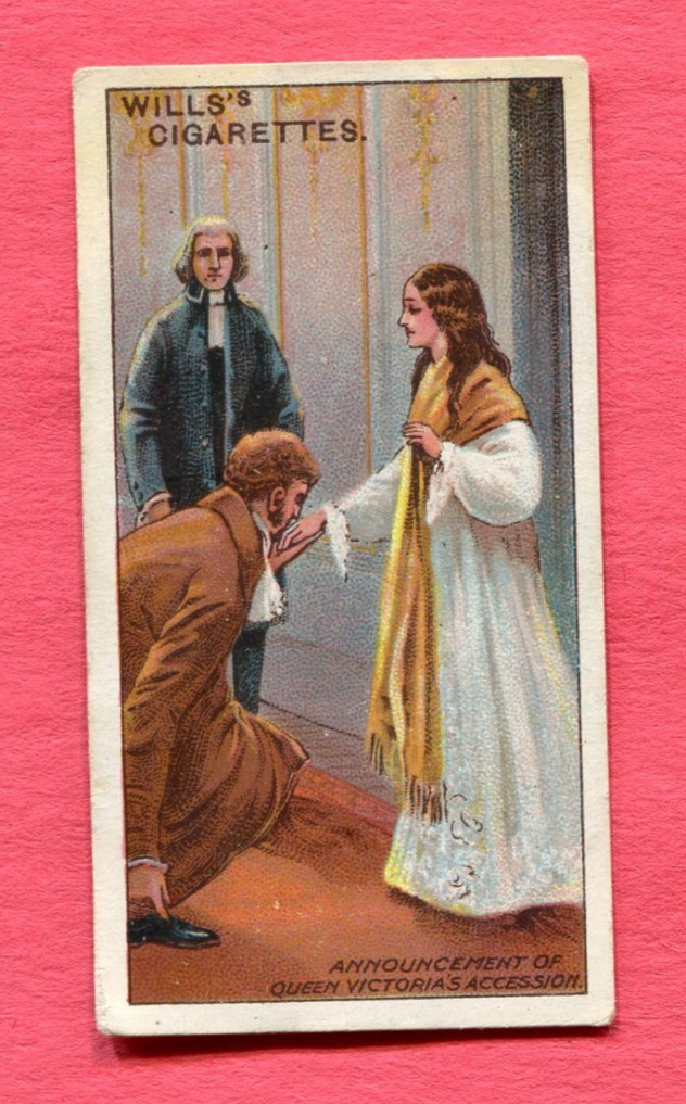 1912 W.D. & H.O. WILLS HISTORIC EVENTS TOBACCO CARD #47 ACCESION OF VICTORIA