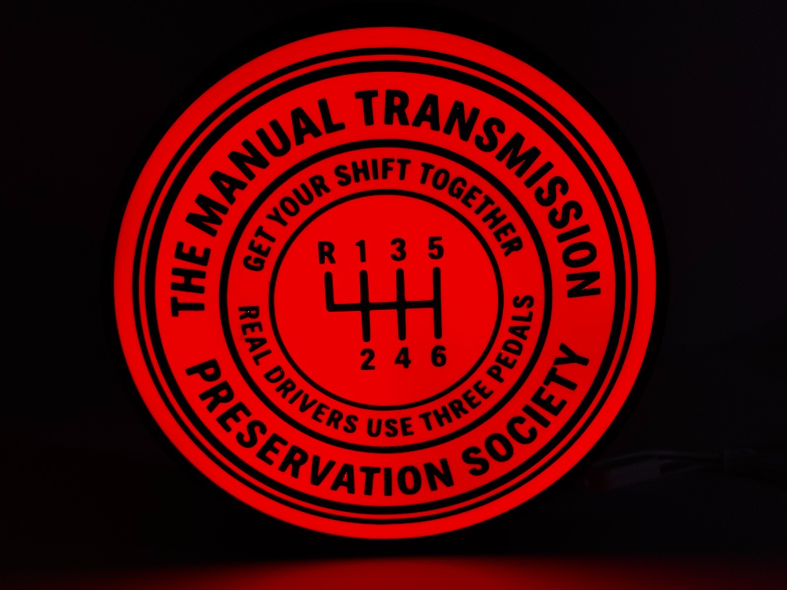 MANUAL TRANSMISSION PRESERVATION SOCIETY - Lighted Sign MANUAL TRANSMISSION PRESERVATION SOCIETY - Lighted Sign