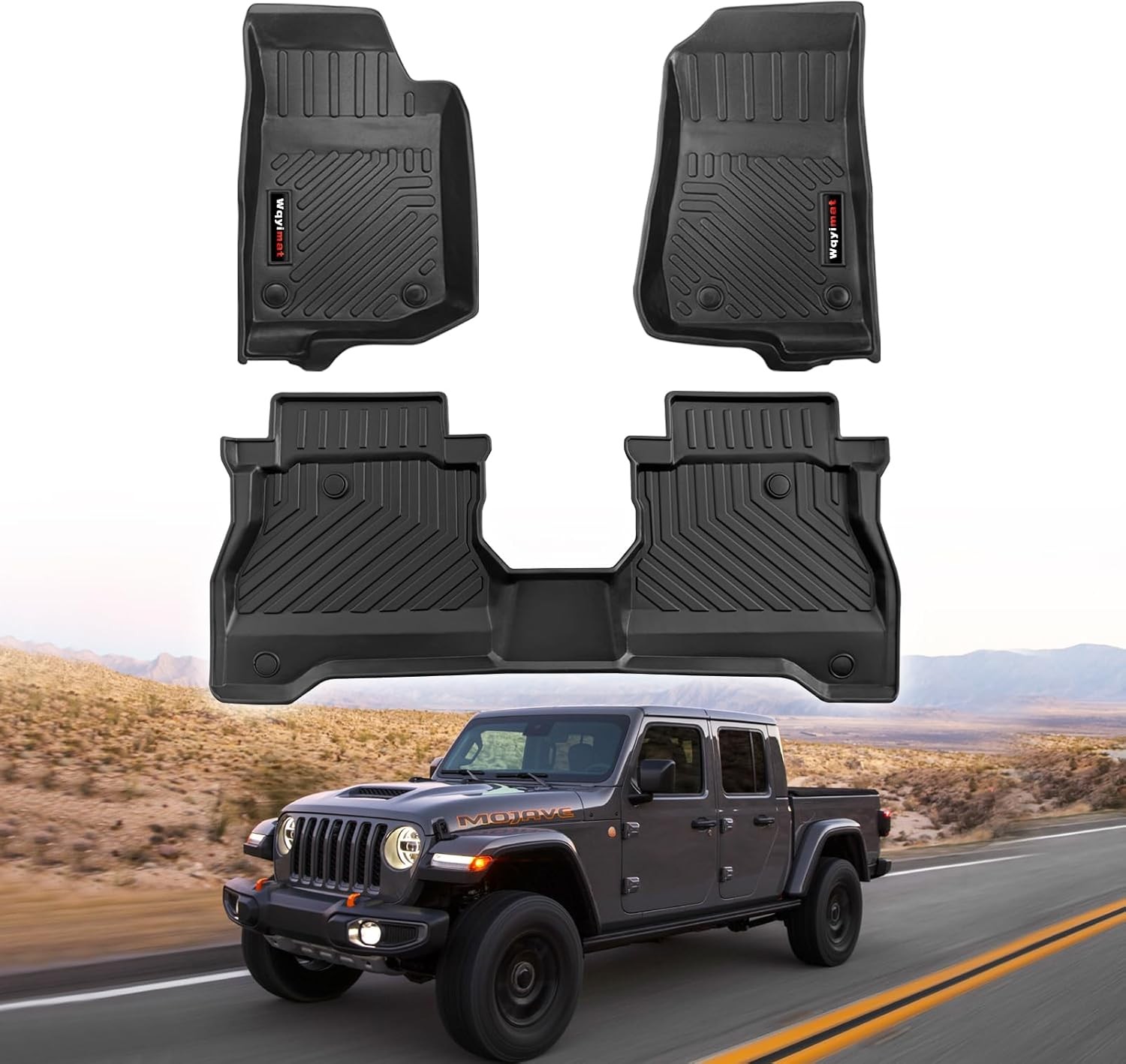 All Weather TPE Floor Mats for 2020-2026 Jeep Gladiator JT Models