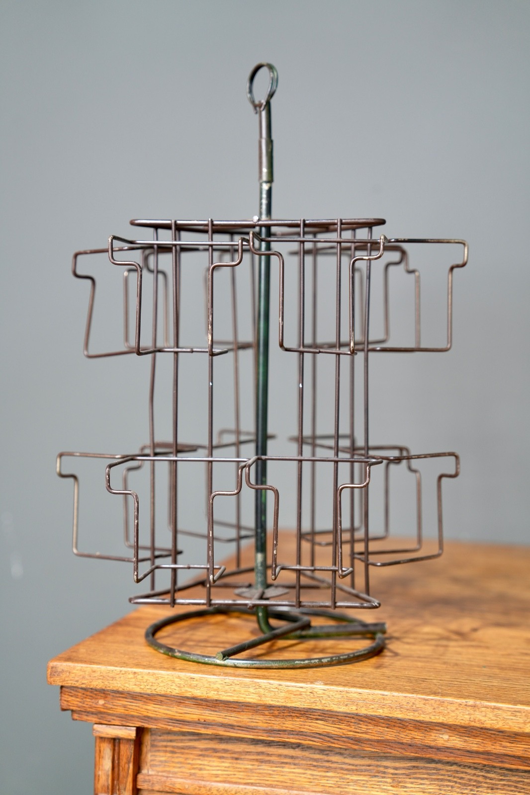 Vintage Rotating Store Counter Display Rack Card Catalog Metal Photograph Stand