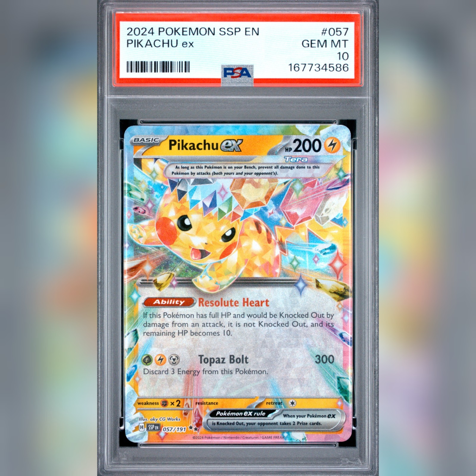 2024 POKEMON SSP EN-SURGING SPARKS #057 PIKACHU EX PSA 10 2024 POKEMON SSP EN-SURGING SPARKS #057 PIKACHU EX PSA 10