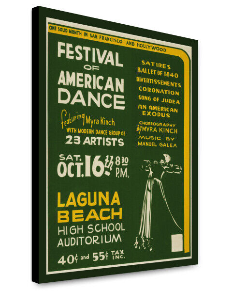 Canvas Print: Festival Of American Dance Featuring Myra Kinch, 1937
