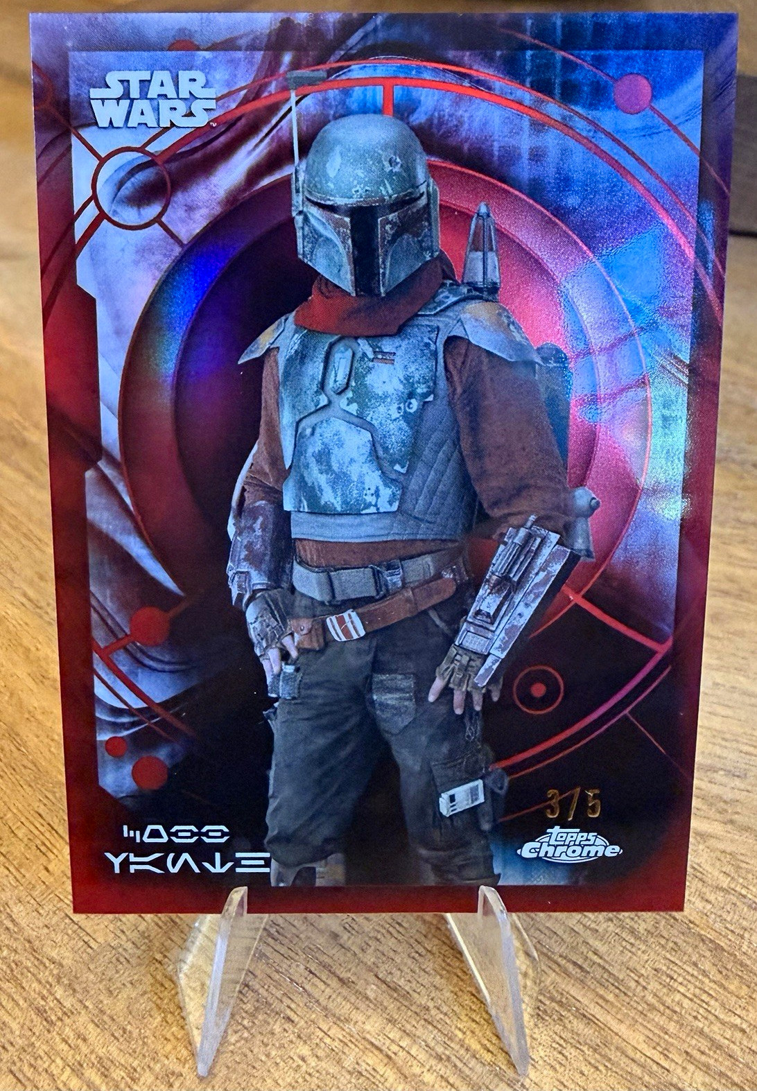 2026 Topps Chrome Star Wars Mandalorian Aurebesh Cobb Vanth #AURE-63 Red 3/5 🩸