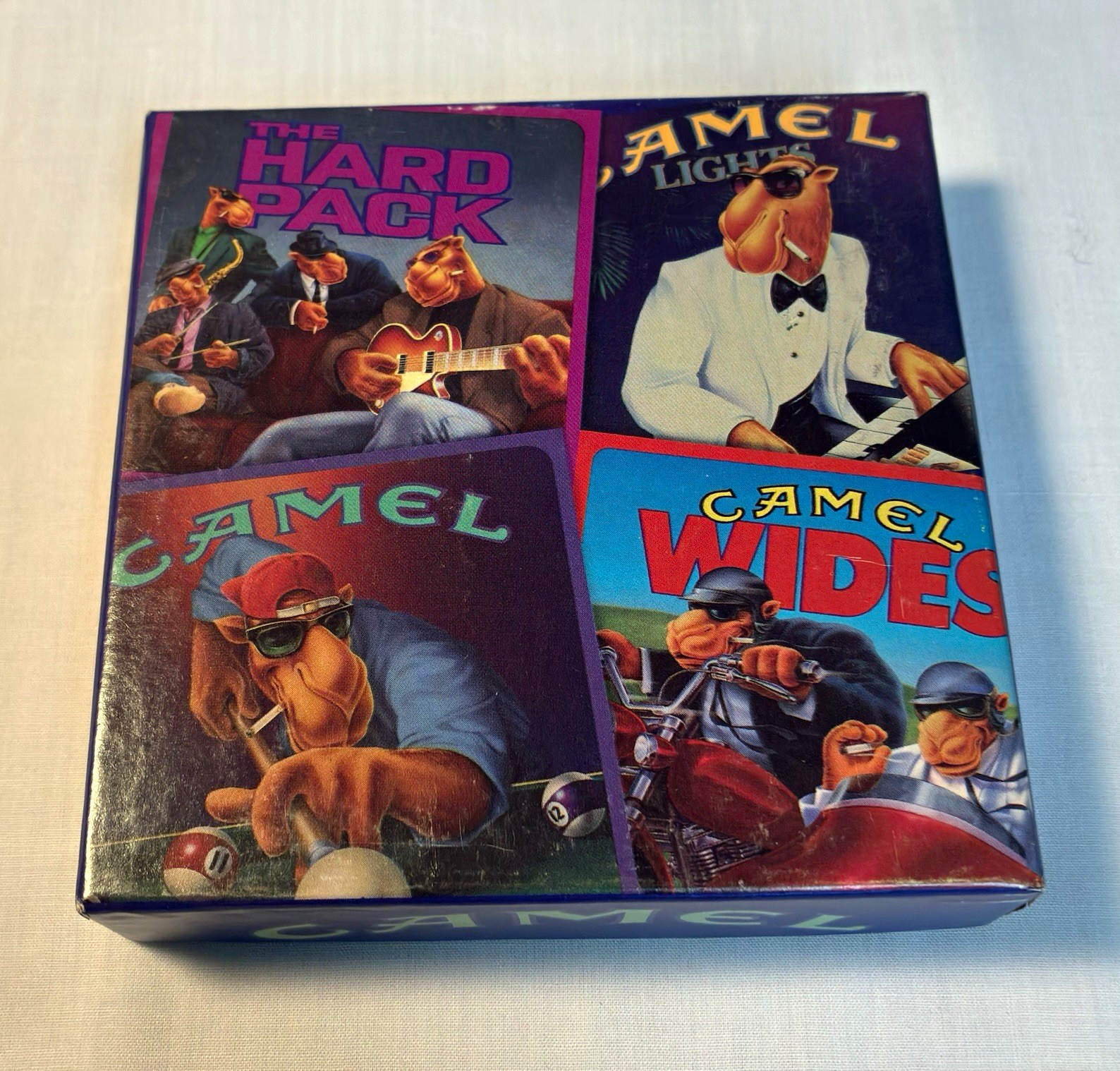 Camel Lights Coaster Set w/ Box, Hard Pack/Camel Wides Designs, Cork Back