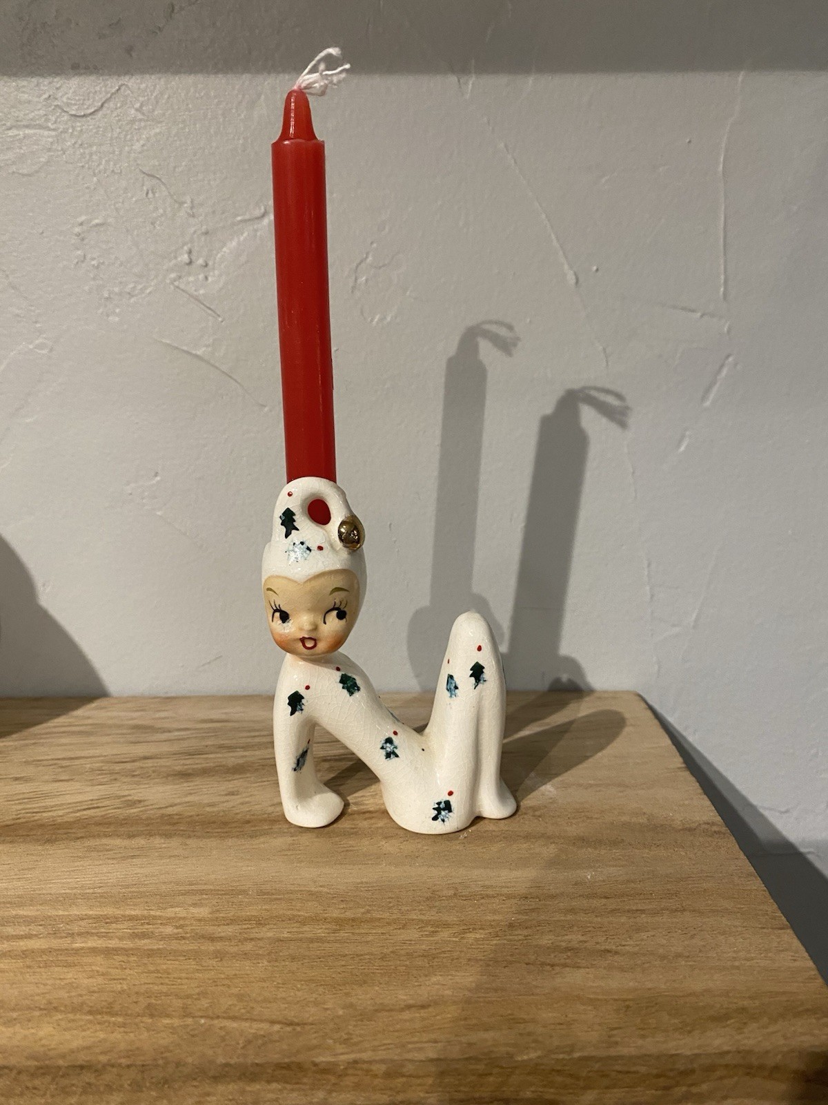 Vintage Holt Howard “N” from Pixie Noel Set Christmas Candle Holder