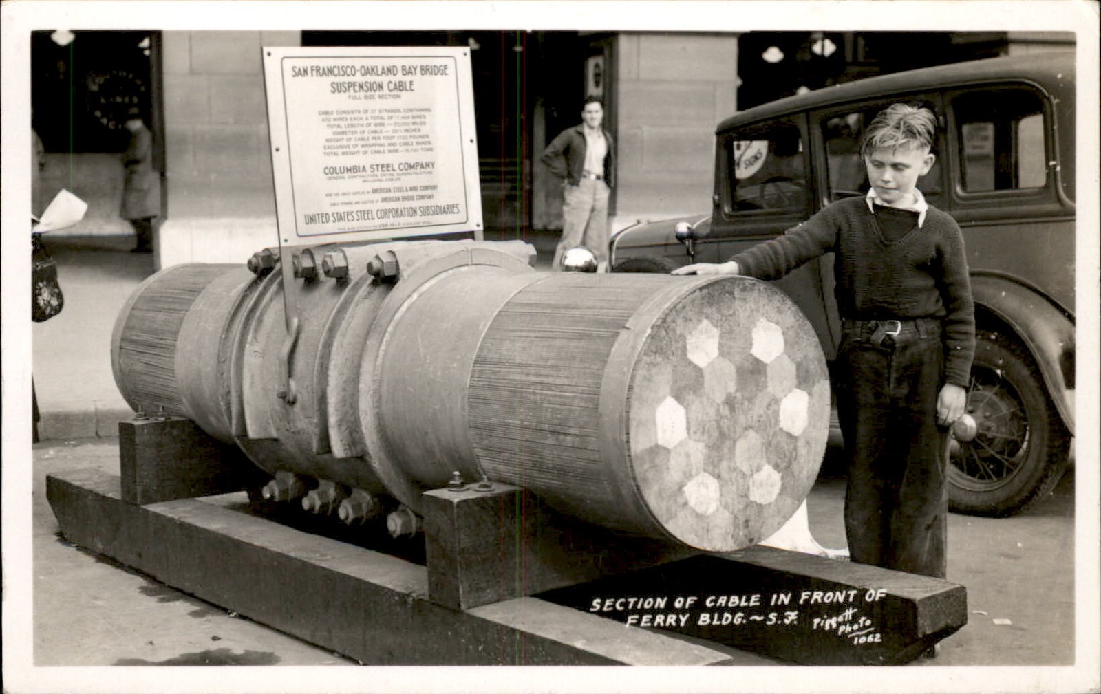 San Francisco CA Bridge Cable Section Display c1930s Real Photo Postcard bhn