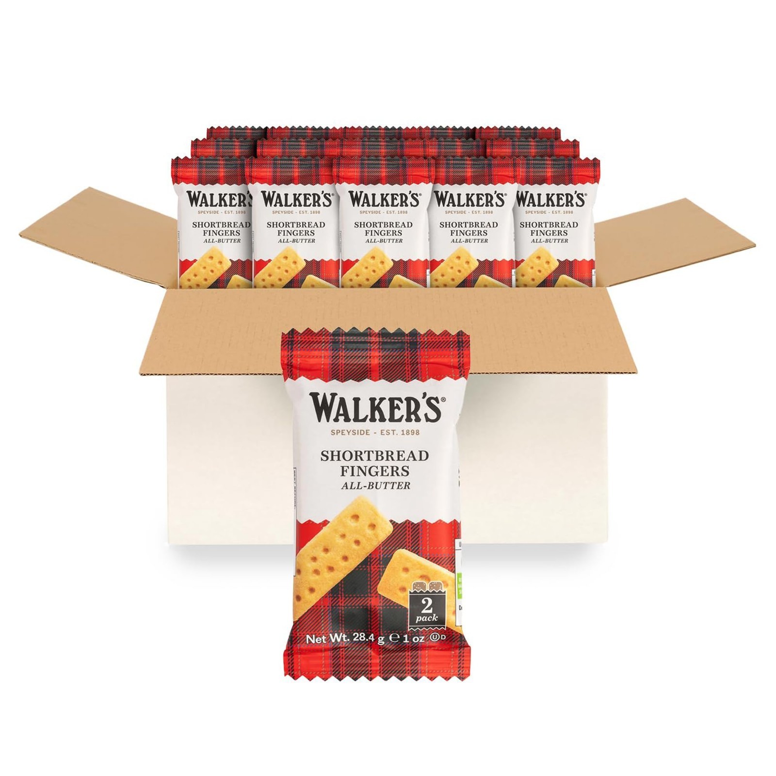 Walker\'s Shortbread Fingers, Pure Butter Shortbread Cookies, 1 Oz Snack Packs (P
