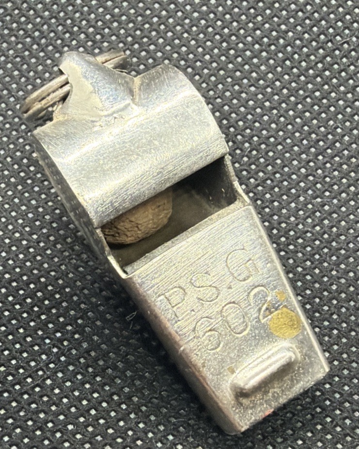 Vintage P.S.G. 602 Metal Whistle Made in India Referee Coach Signal