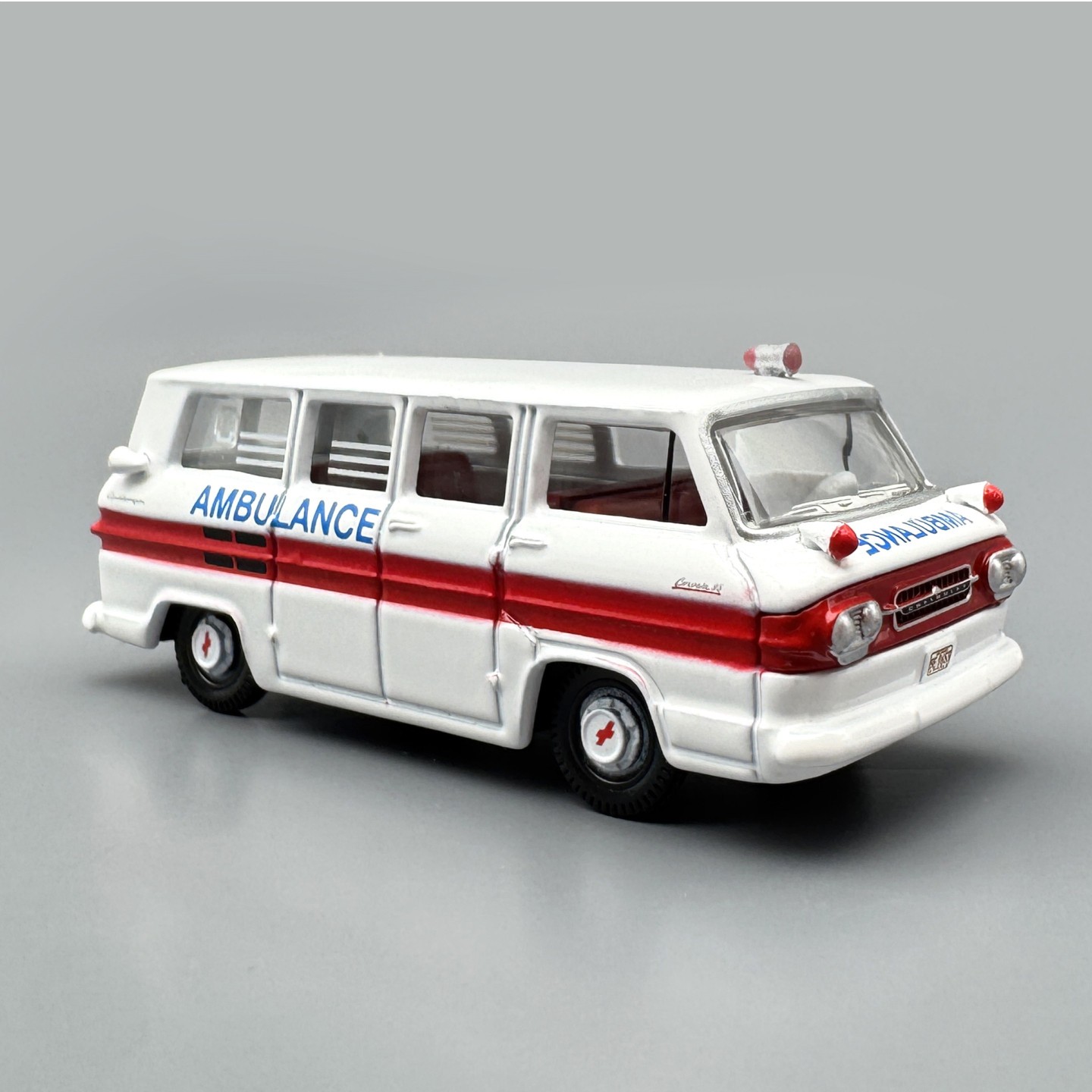 1961 Corvair Ambulance 1/87 Scale Diecast Model Car Collectible Hobby
