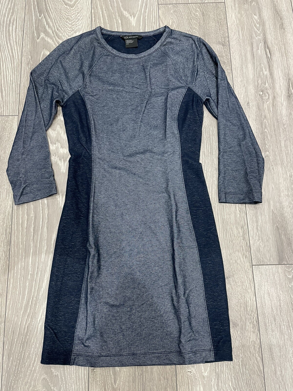 Armani Exchange Dress Denim Slimming Style 3/4 Sleeve - Size S