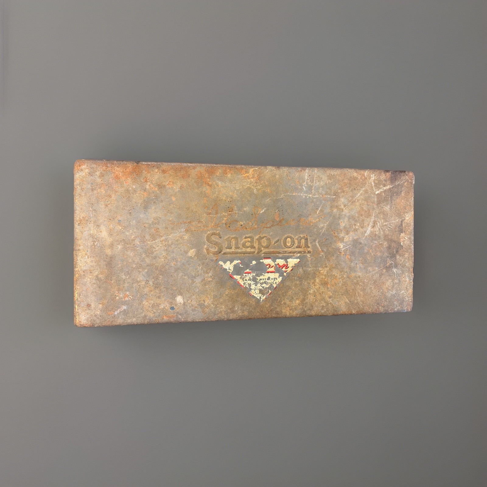 **EMPTY** Antique Vintage 1920s 1930s Embossed Snap On Tool Box Socket Rare