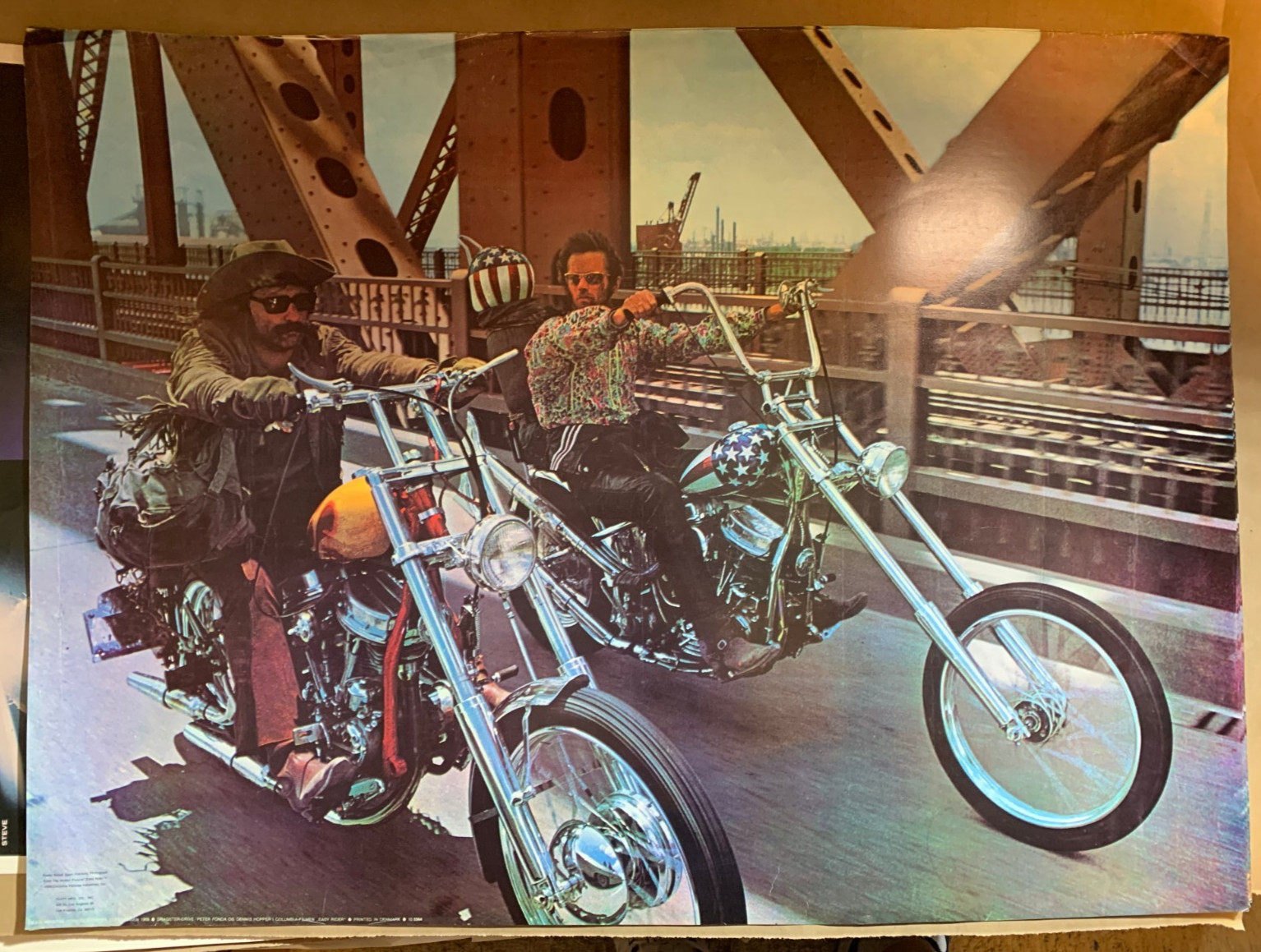 EASY RIDER VINTAGE 1970's MOTORCYCLE CHOPPER POSTER P Fonda Dennis Hopper -READ