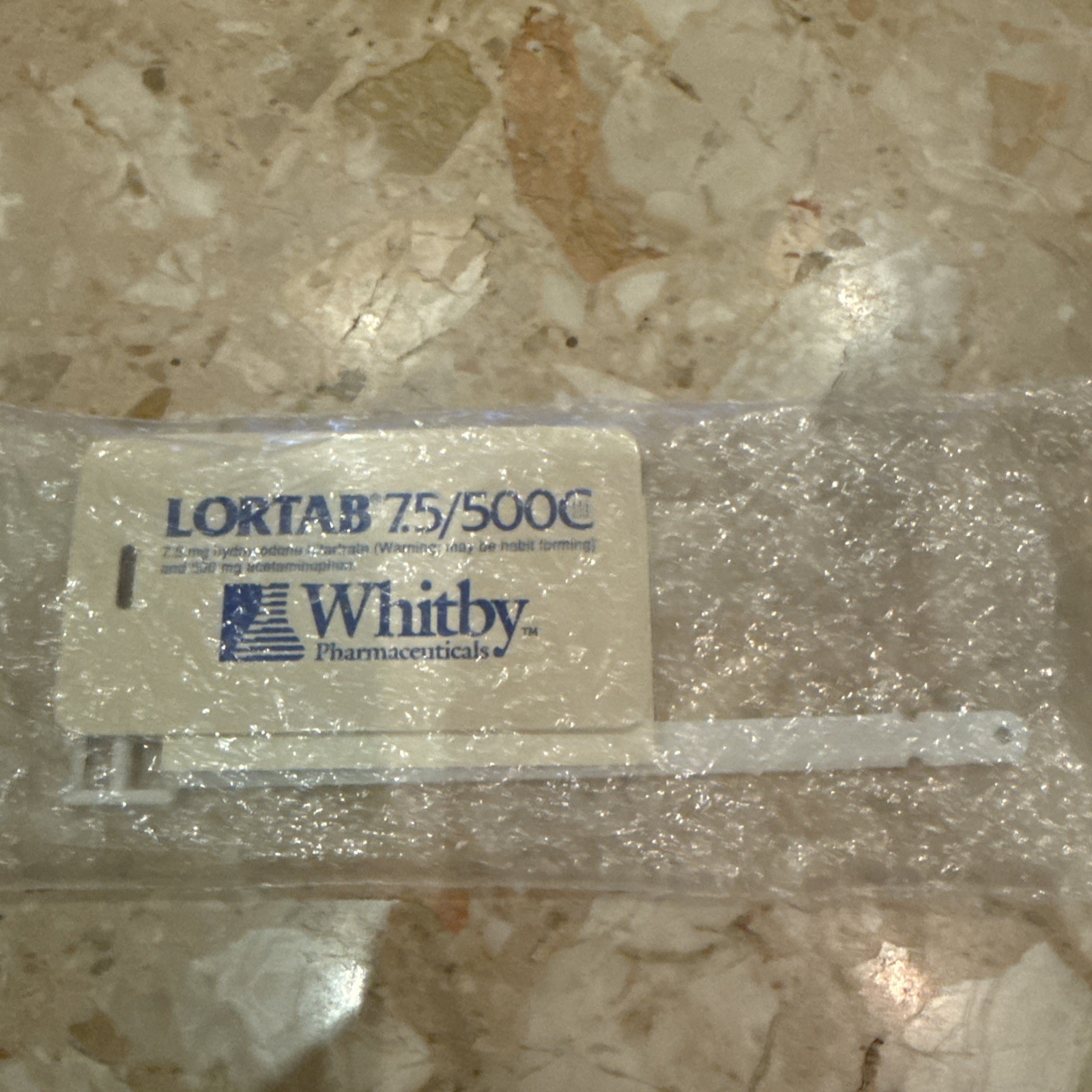 VTG Lortab pain tab Luggage Tag Pharmaceutical Promo Advertising new old stock