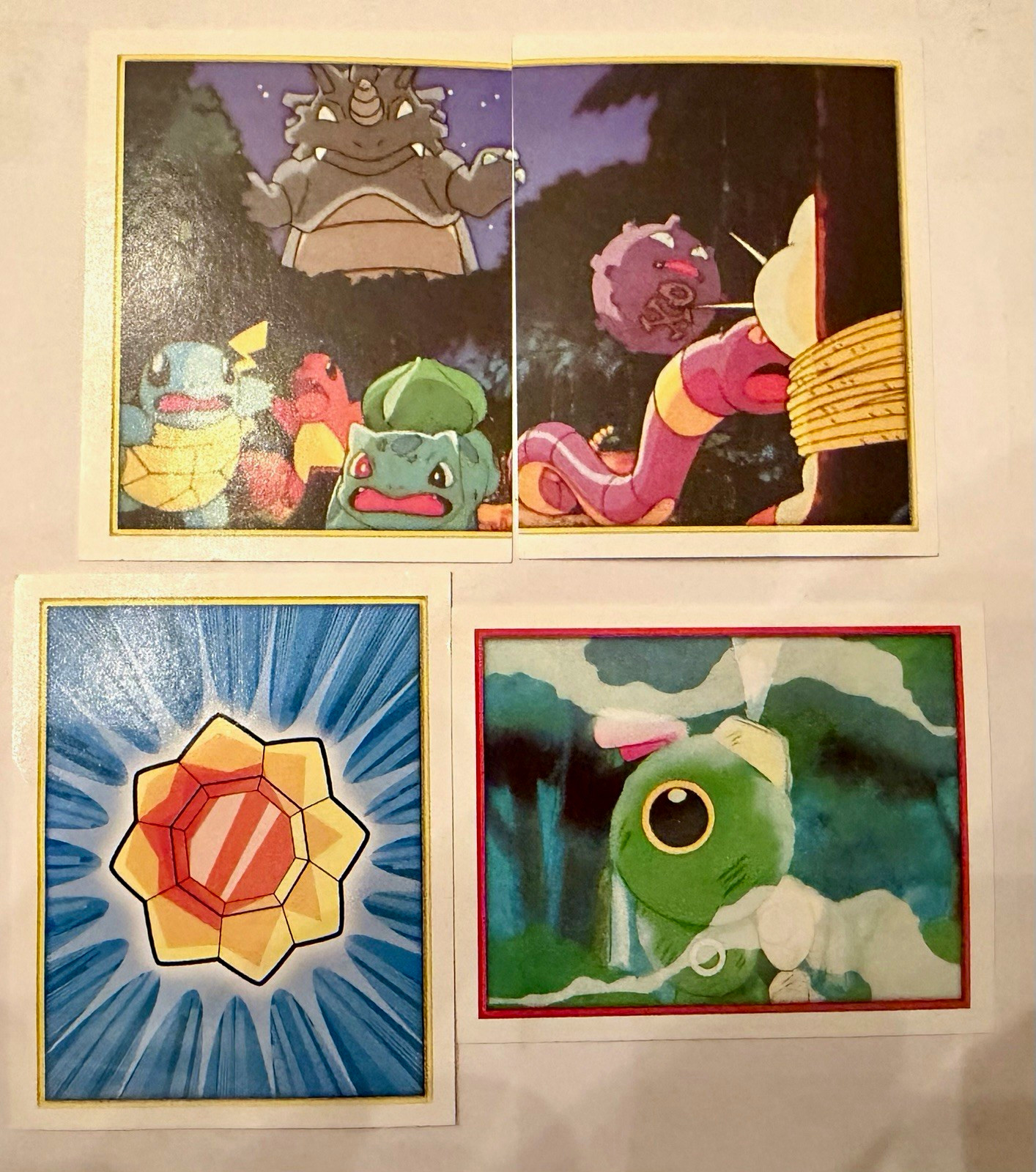 Merlin 2000 Pokémon Sticker Lot Bulbasaur Squirtle Caterpie Ekans Mankey EN