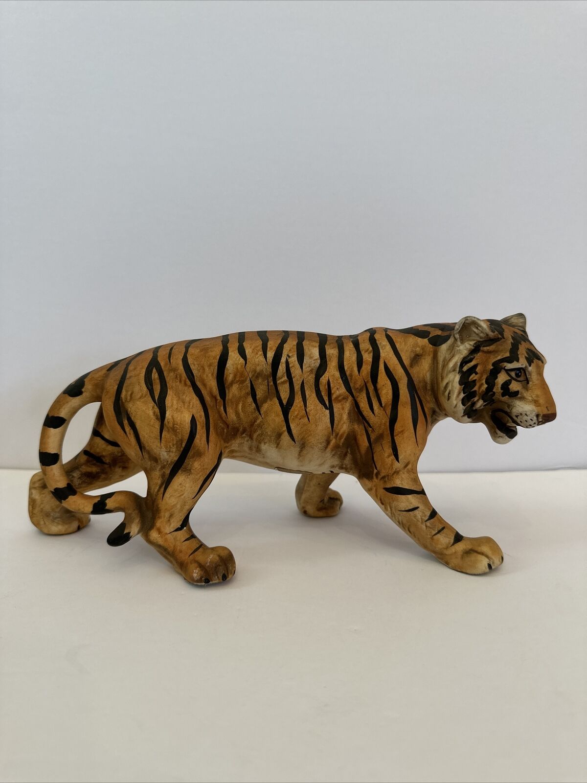 Vintage Shafford 1334 Ceramic Bengal Tiger Mid Century Japan 9” Long 4 1/2” Tall