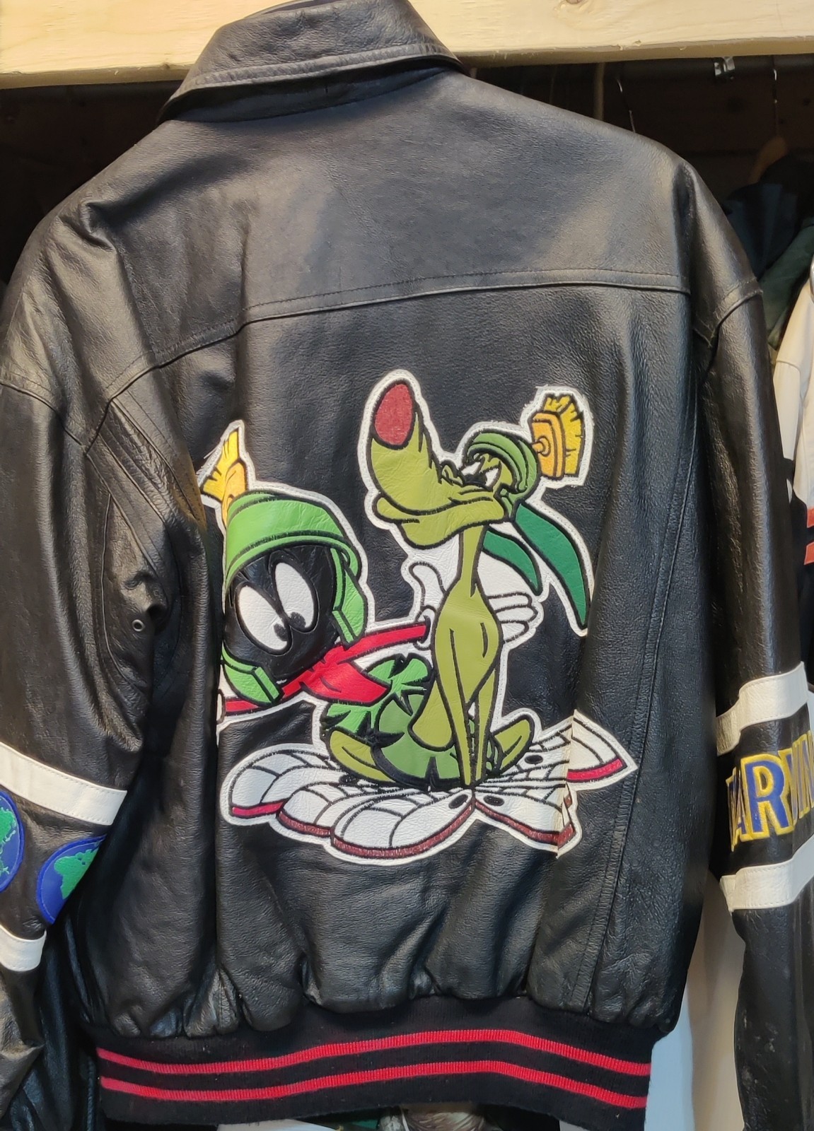 Rare Vintage Marvin the Martian and K9 leather jacket L