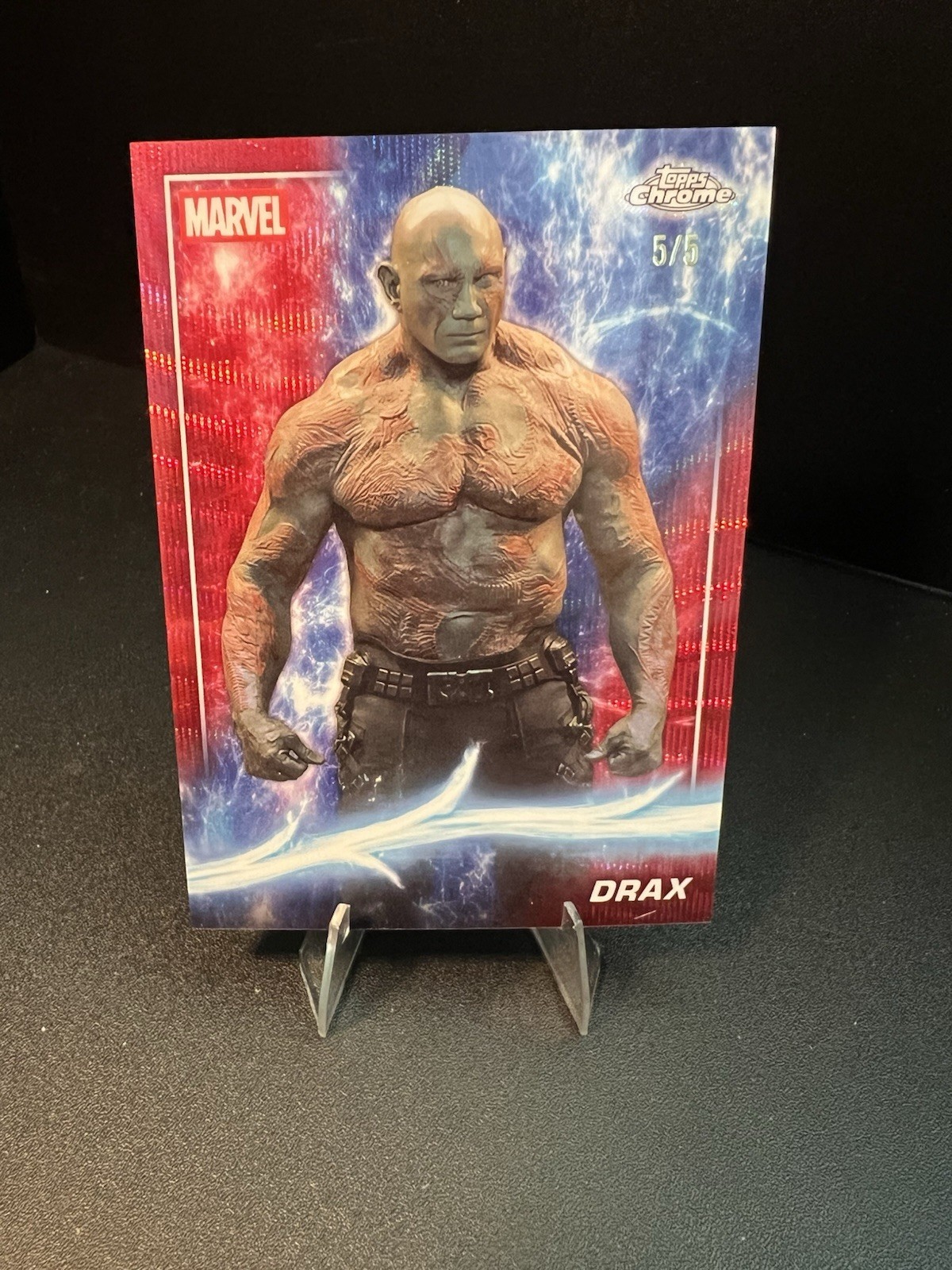 2025 Topps Chrome Marvel Studios | Drax | Red Wave Refractor 5/5 #44