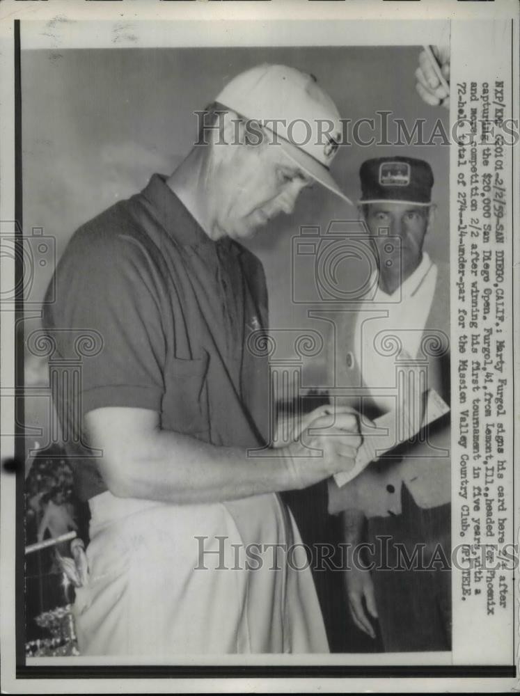 1959 Press Photo Marty Furgol wins San Diego Open in California - net16621