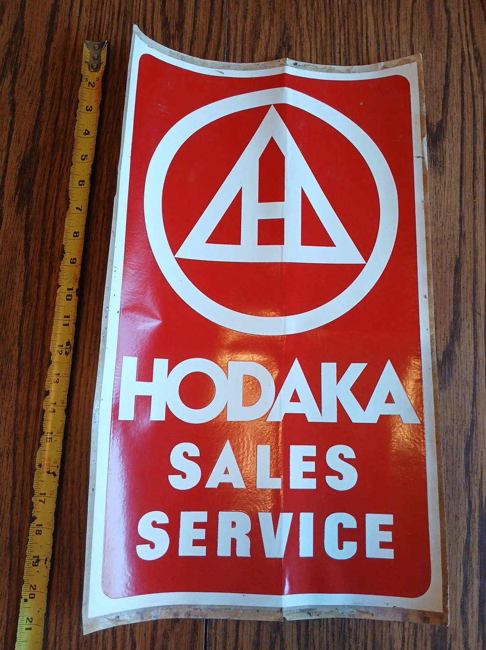Vintage 1970s Hodaka Motorcycles Decal Sign Dealership Door Window Sticker 20x12