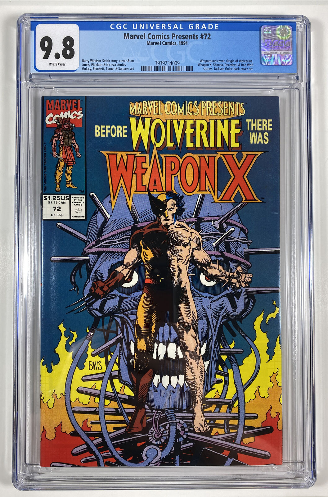 Marvel Comics Presents #72 (Marvel 1991) CGC 9.8 NM+/MT 1st Weapon X, Wolverine