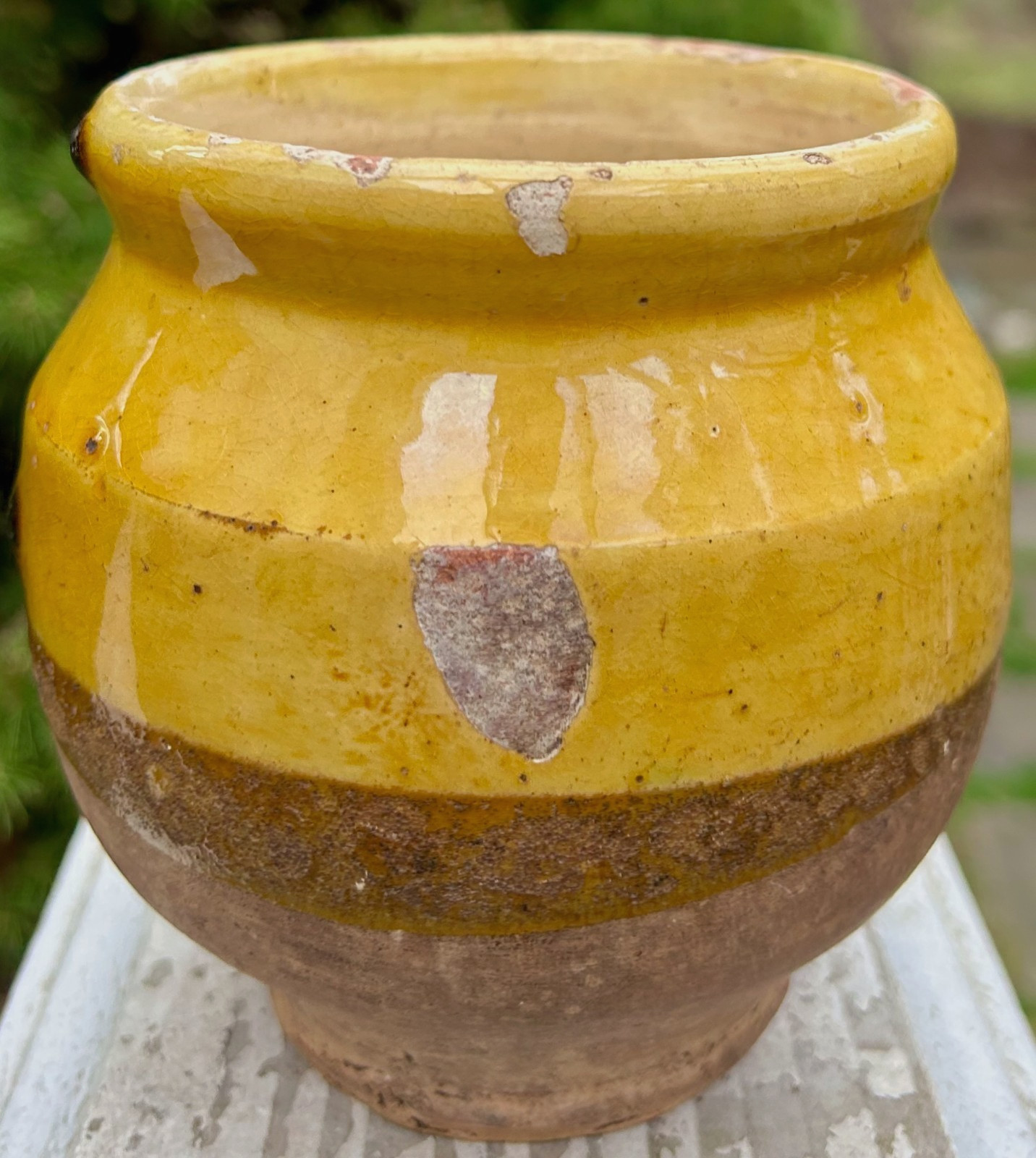 FRENCH ANTIQUE POTTERY CONFIT CONSERVE POT CERAMIC GLAZE JAR EARTHENWARE VESSEL