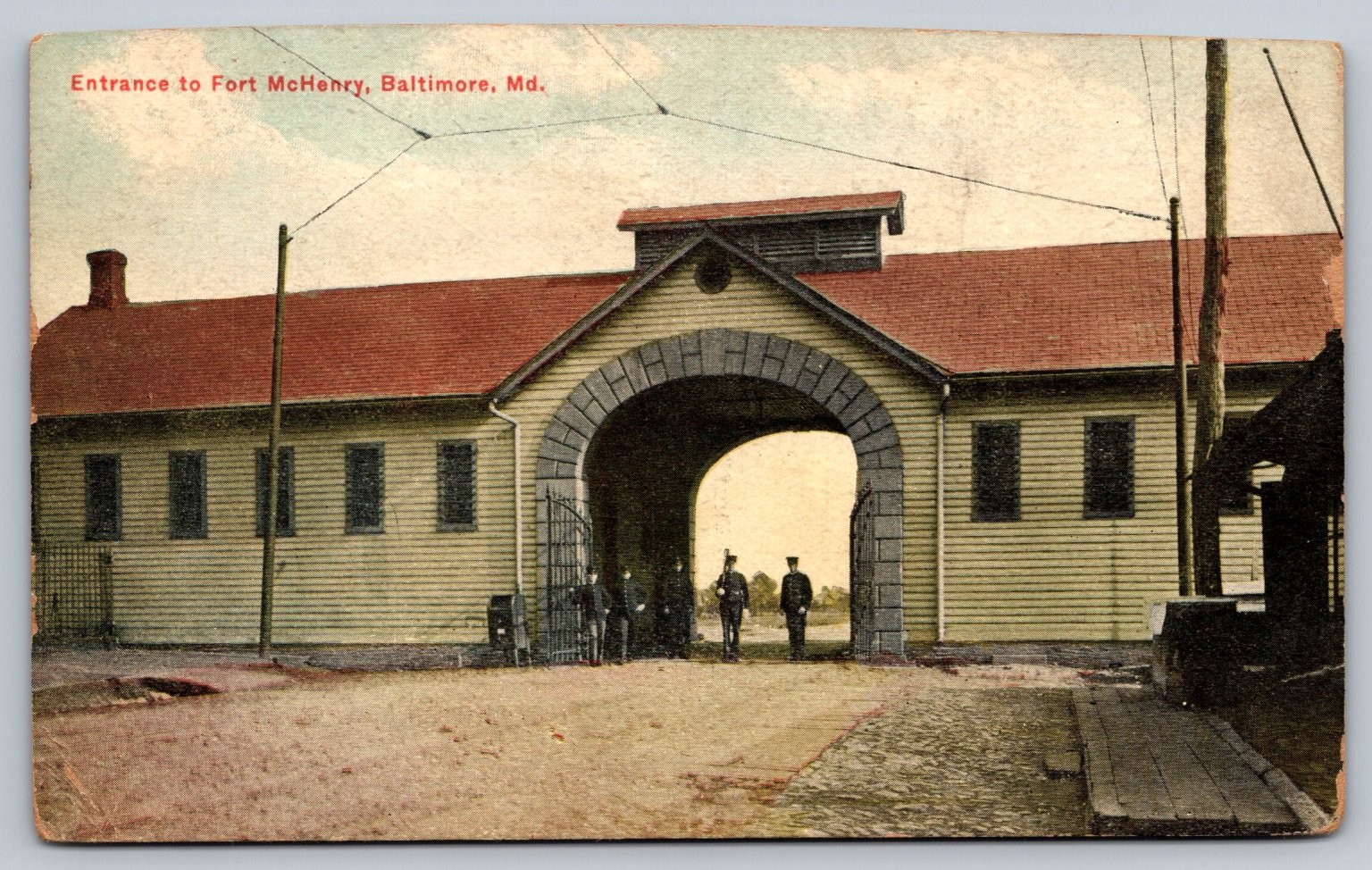 Vintage Entrance to Fort McHenry Baltimore Linen Postcard by Loritz Bros