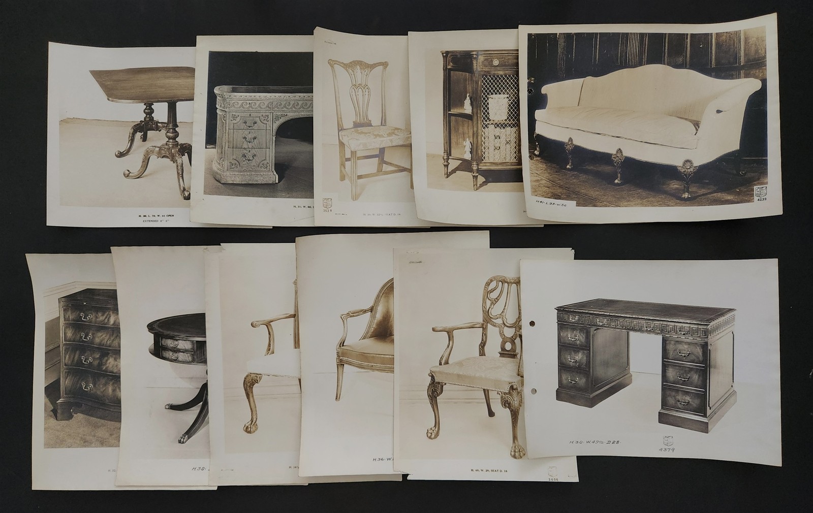 1940s antique FURNITURE MAKER CATALOG PHOTOS lot 11pc designer archive set