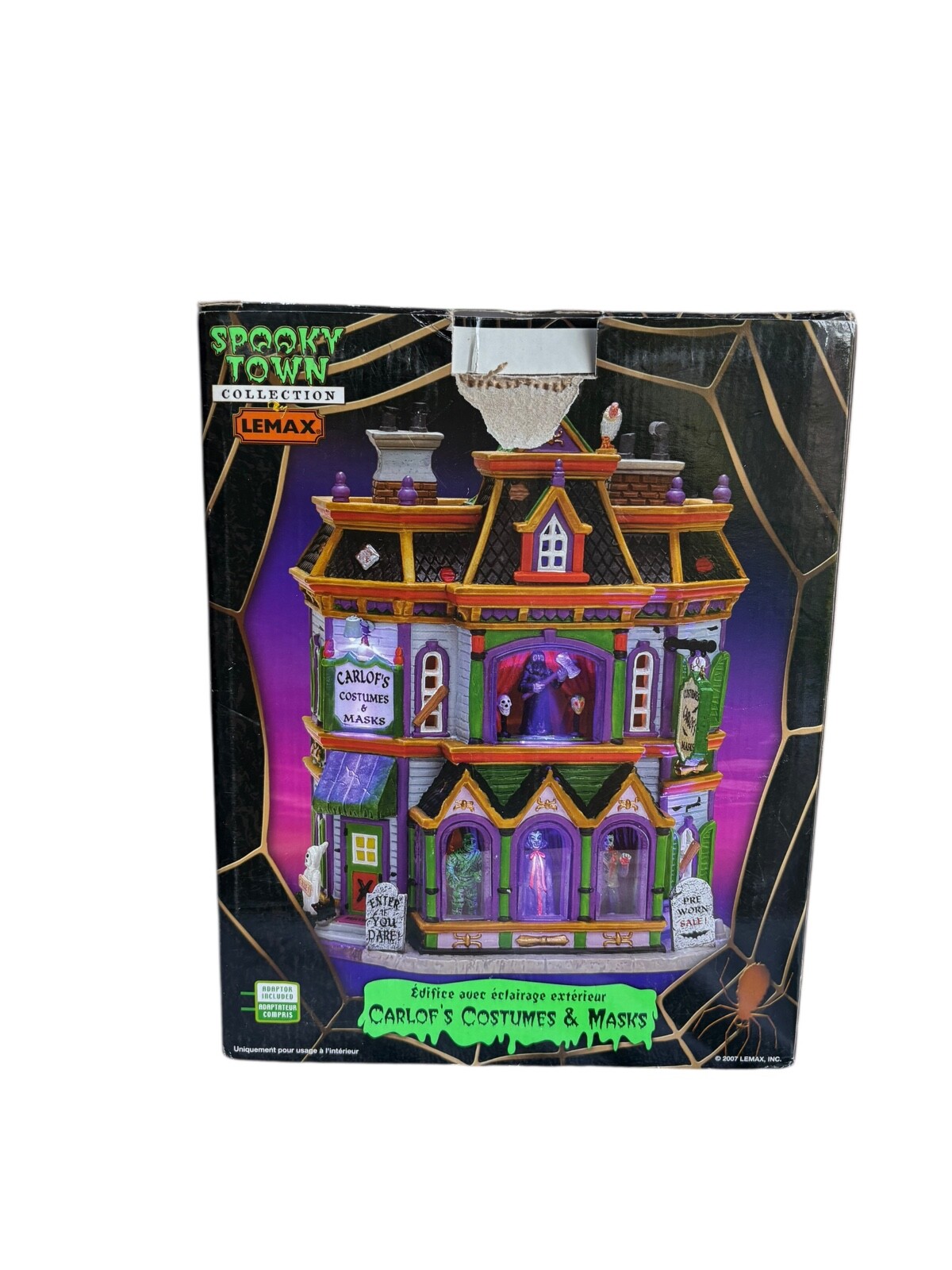 Lemax Spooky Town Carlof\'s Costume & Masks Shop Halloween House Light up Retired