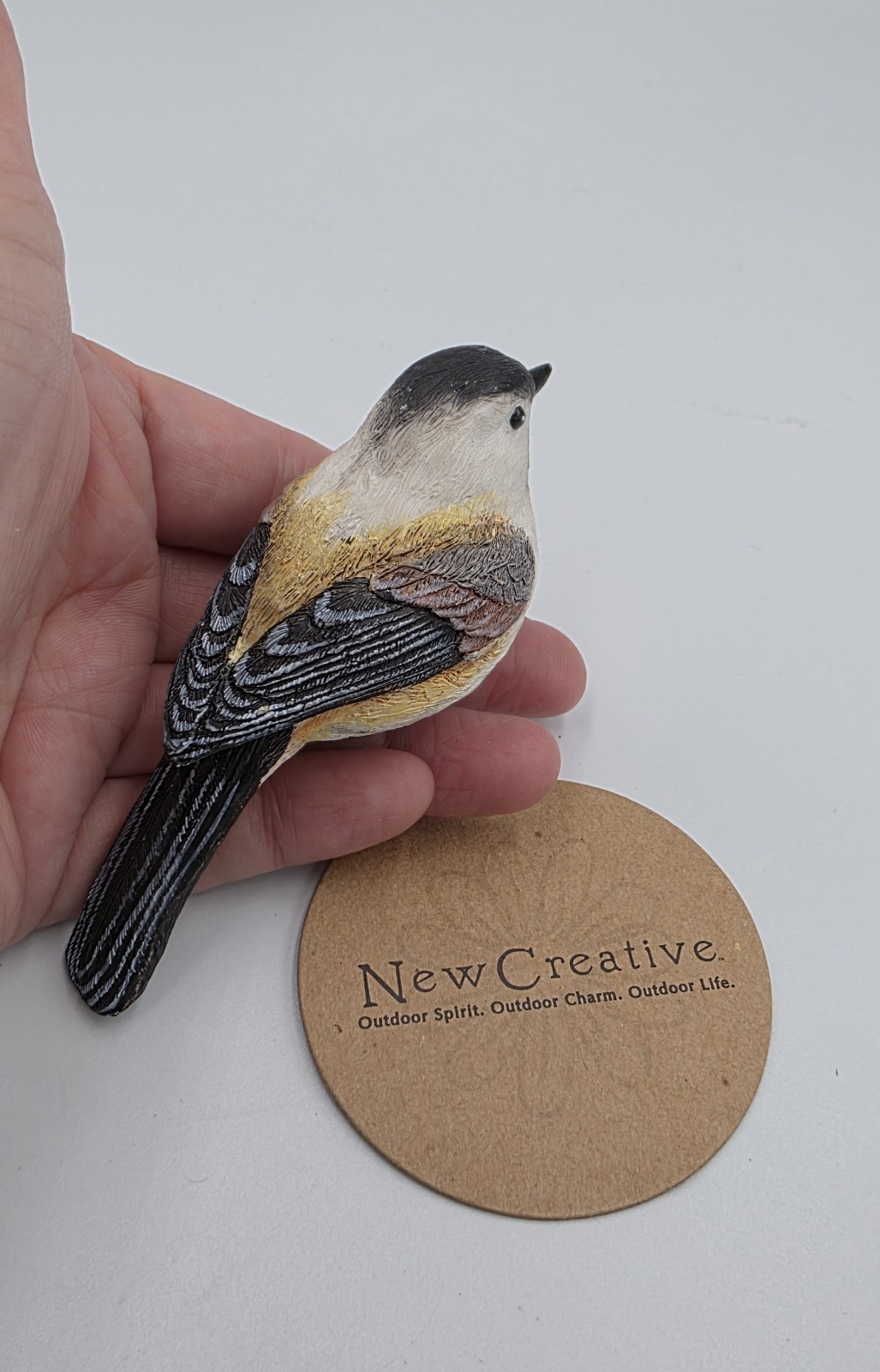 NEW 2006 New Creative Chickadee Bird ClipOn Christmas Ornament Brown Resin Bird