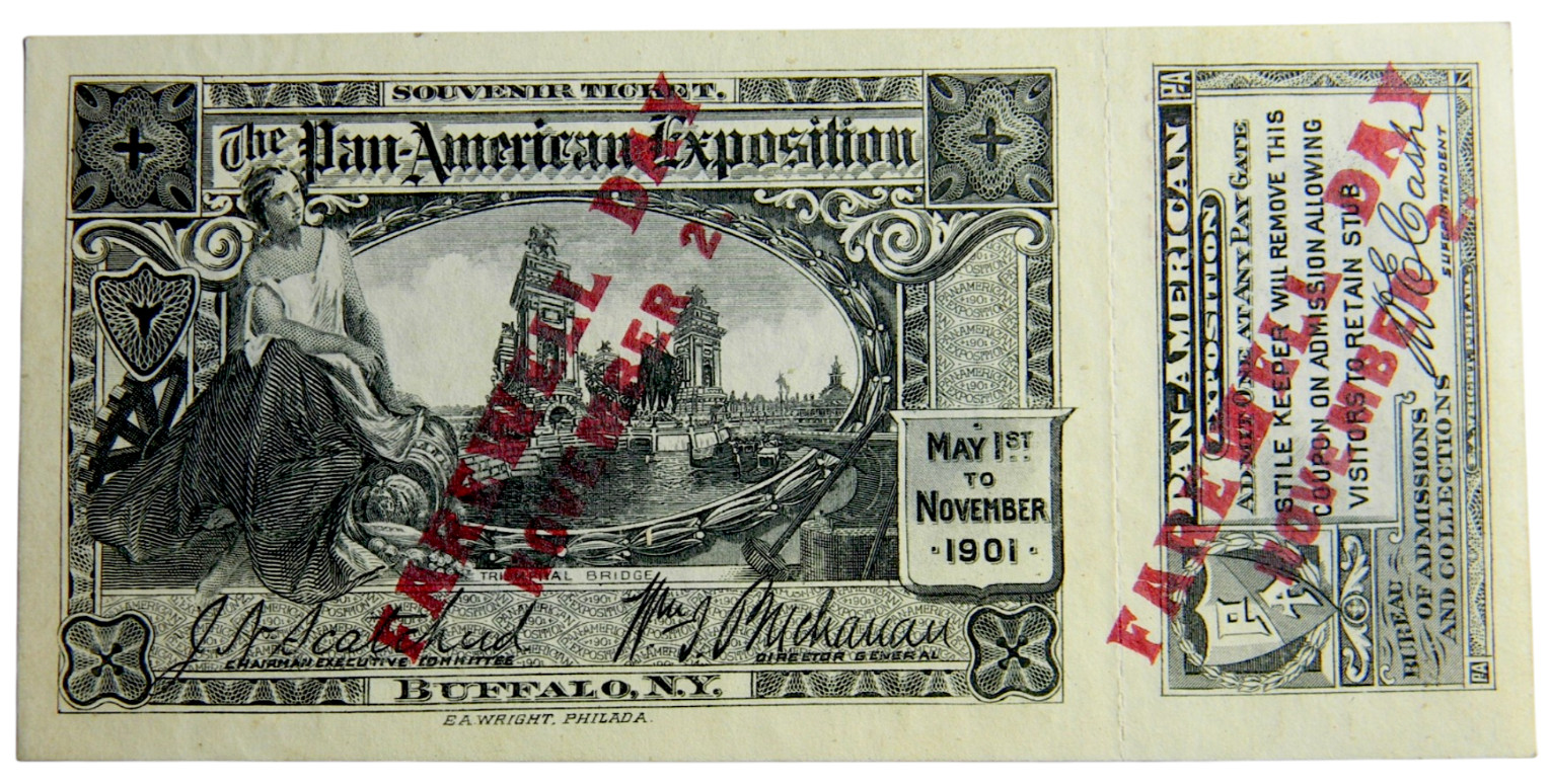 Buffalo NY 1901 Pan-American Exposition Ticket Full Intact Stub  139471