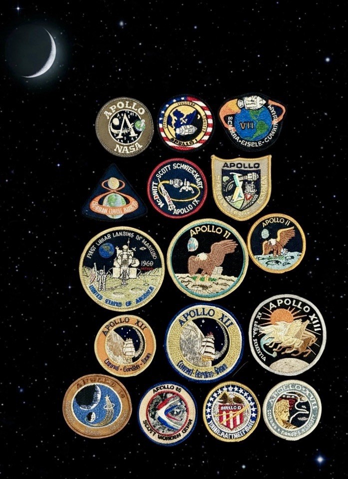 Vintage 1960s 1970s NASA Apollo Mission Patches Lot of 16 Cloth Backing Vintage 1960s 1970s NASA Apollo Mission Patches Lot of 16 Cloth Backing