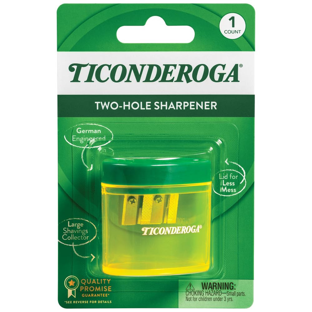 Premium Yellow Green Pencil Sharpener 2 Hole Ergonomic Design Made in Germany
