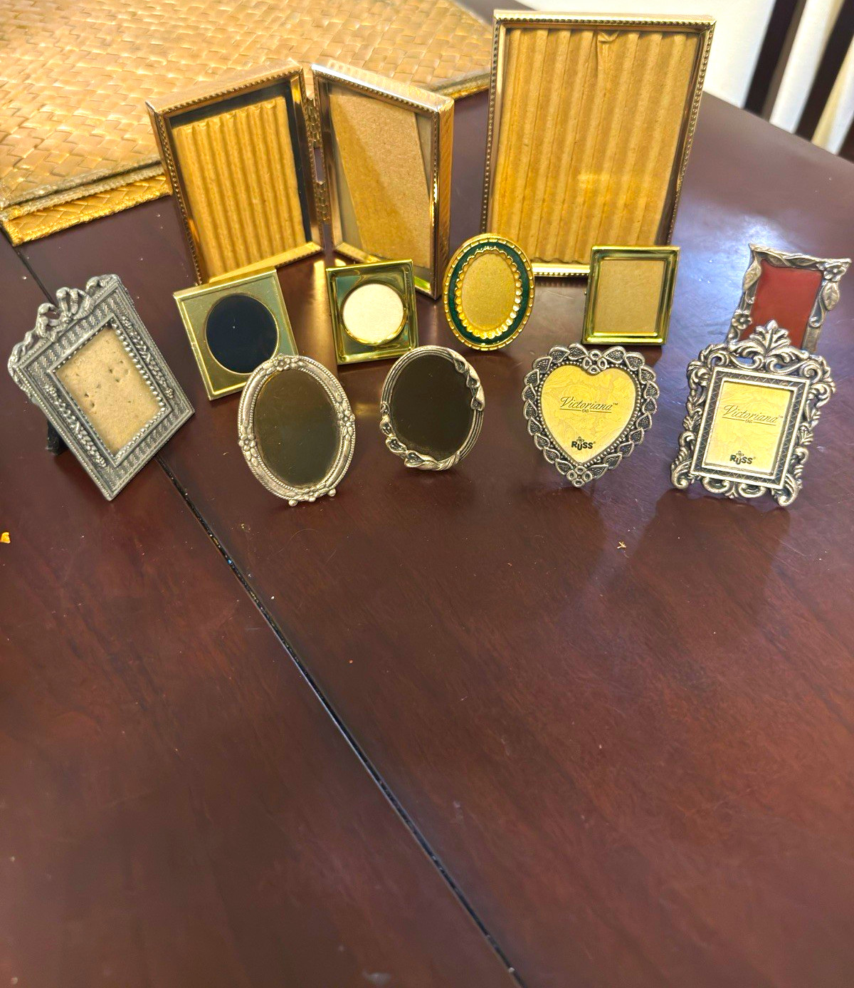 Enesco Russ Victoriana Mini Ornate Victorian Metal Frames Lot Gold/Silver