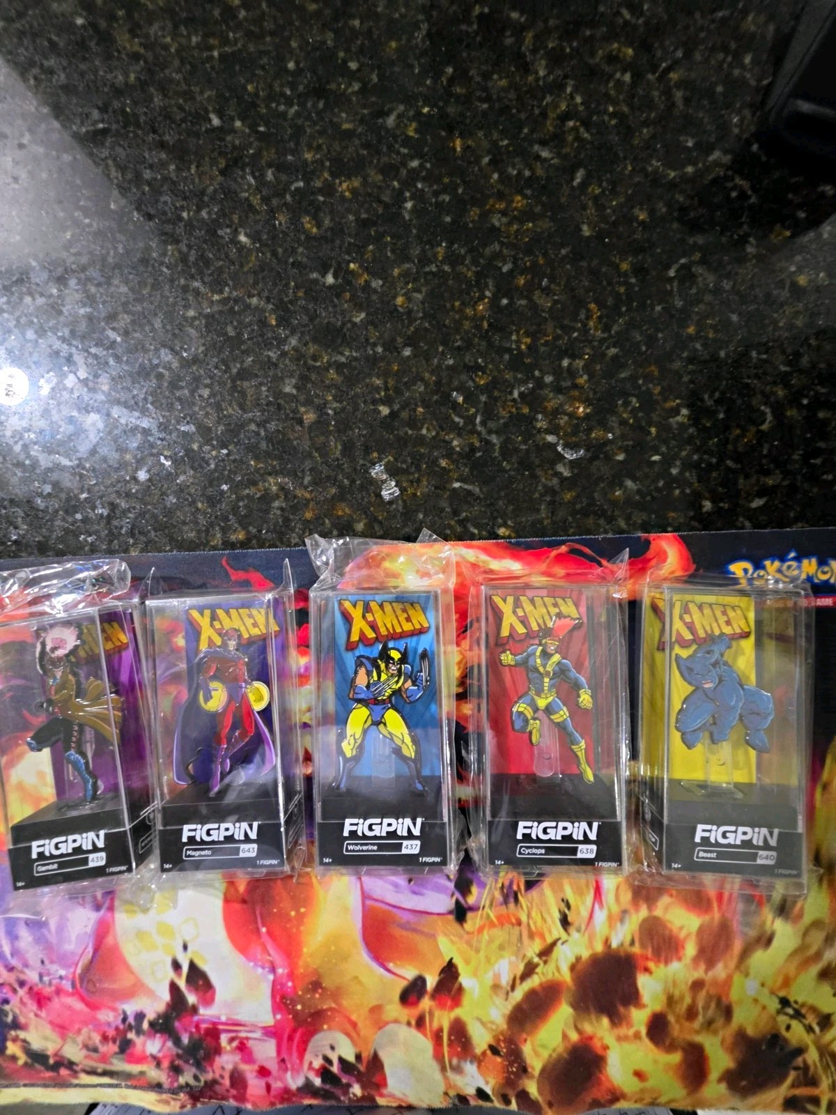 FiGPiN X-Men Marvel Pinbacks Lot - Gambit Wolverine Cyclops Beast Magneto