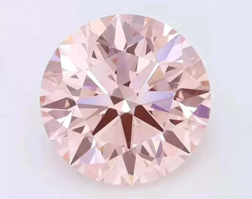 CERTIFIED 4 CT NATURAL ROUND CUT PINK DIAMOND D GRADE VVS1 + 1 FREE GIFT