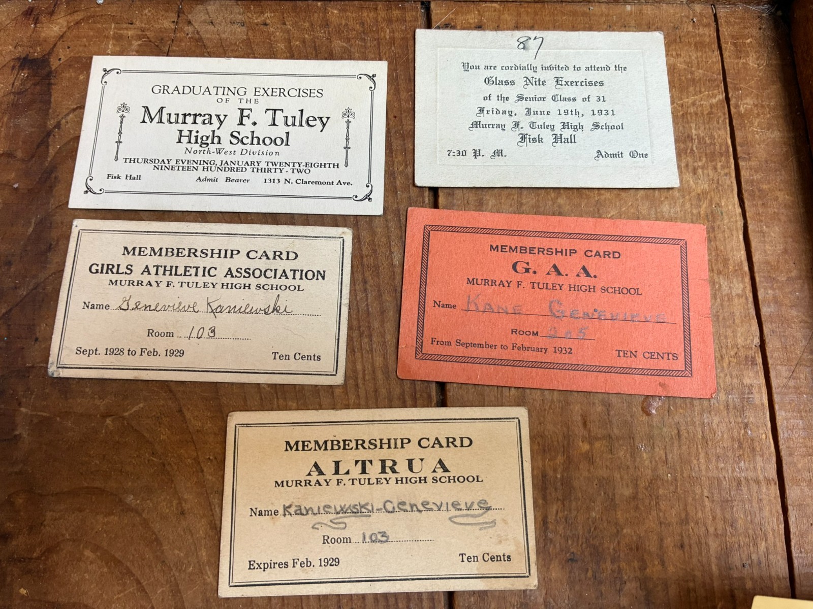 Vintage 1929-32 Murray F. Tuley High School Ephemera