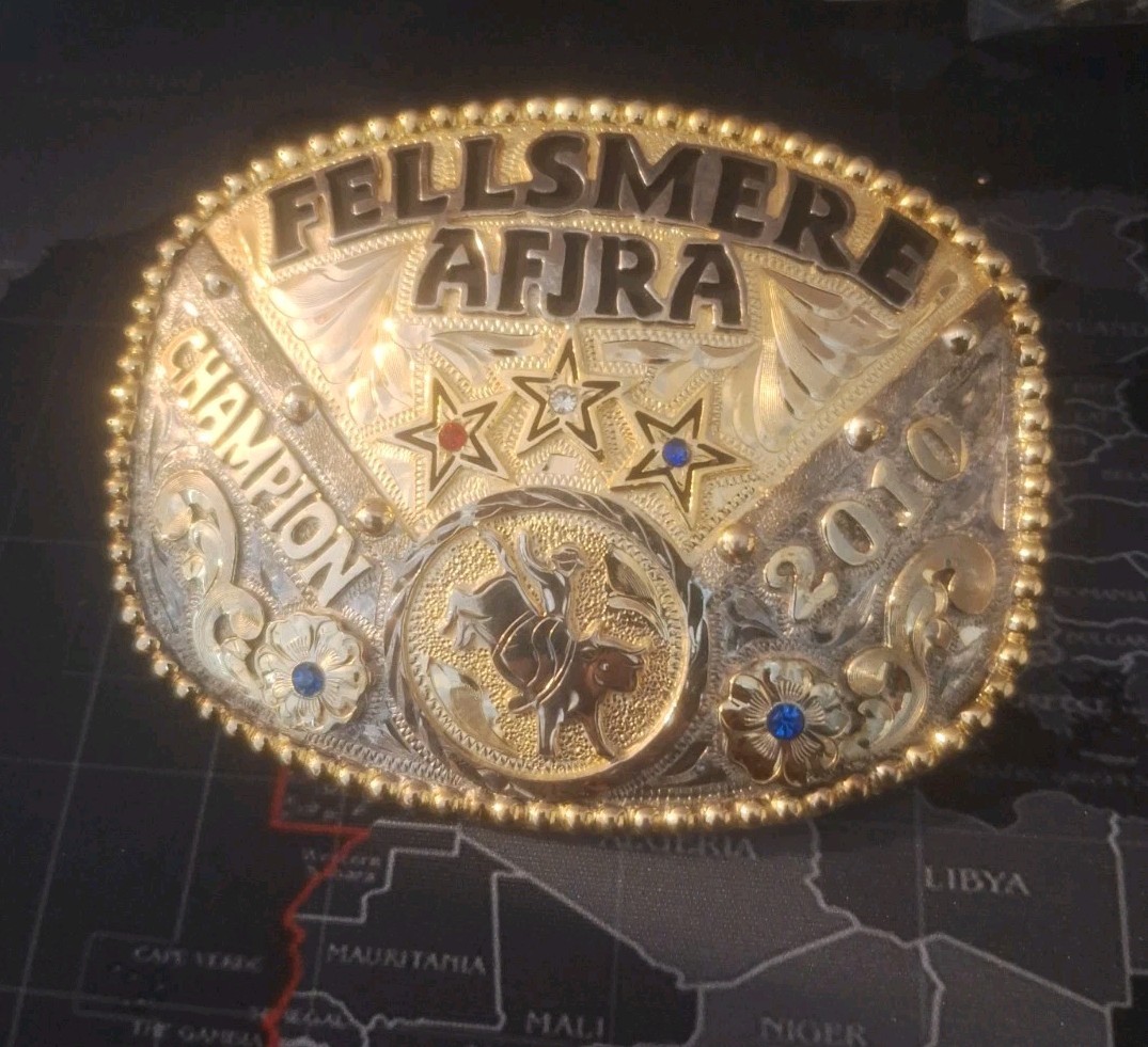 2010 LARG AFJRA RODEO TROPHY BUCKLE CHAMPION COWBOY, TRES RIOS SILVER 