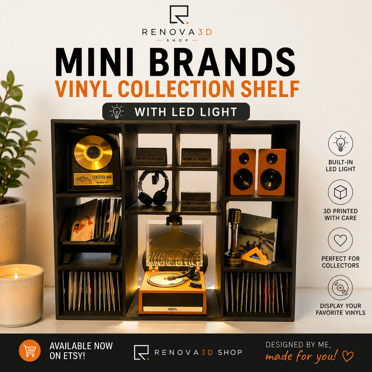 Mini Brands Vinyl Collection Shelf Organizer with LED Light - Shelf Only